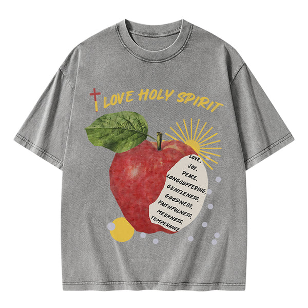I Love Holy Spirits Christian Washed T-Shirt