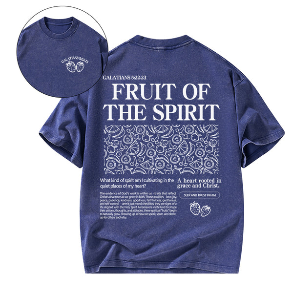 GC-WTS2335 Fruit Of Spirit Christian Washed T-Shirt