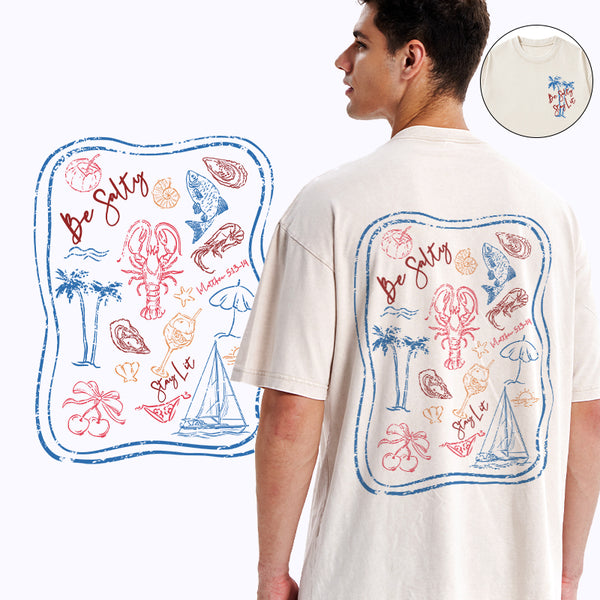 GC-WTS2340 Be Salty Stay Lit Christian Washed T-Shirt