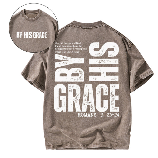 GC-WTS2341 By His Grace Christian Washed T-Shirt