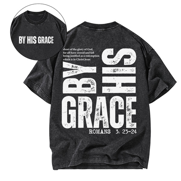 GC-WTS2341 By His Grace Christian Washed T-Shirt