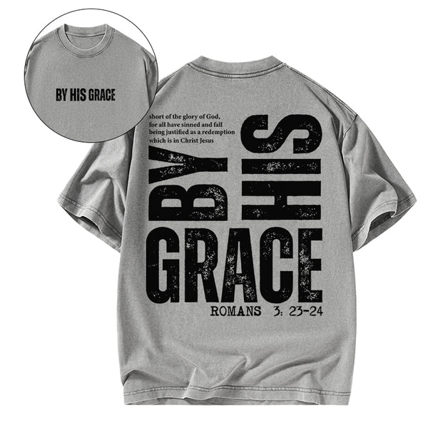 GC-WTS2341 By His Grace Christian Washed T-Shirt