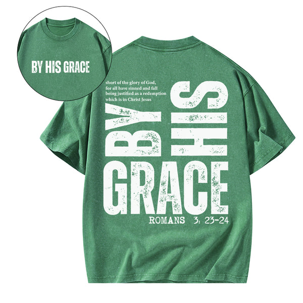GC-WTS2341 By His Grace Christian Washed T-Shirt