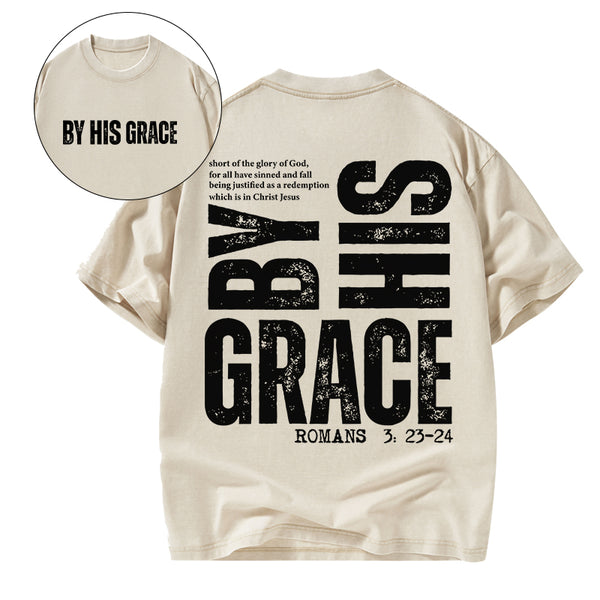 GC-WTS2341 By His Grace Christian Washed T-Shirt