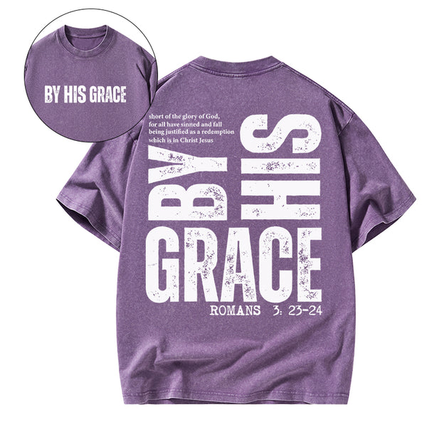 GC-WTS2341 By His Grace Christian Washed T-Shirt