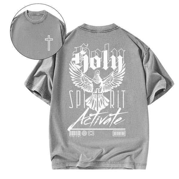 GC-WTS2346 Holy Spirit Activate Christian Washed T-Shirt