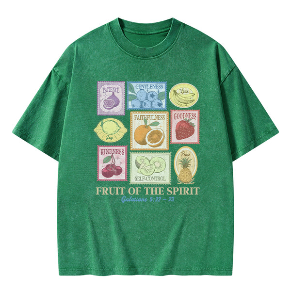 GC-WTS2353 Fruit Of The Spirit Christian Washed T-Shirt