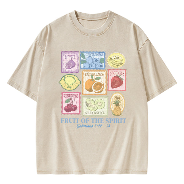 GC-WTS2353 Fruit Of The Spirit Christian Washed T-Shirt
