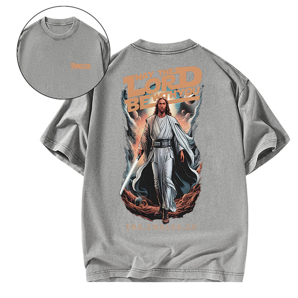 GC-WTS24072403 May The Lord Be With You Christian Washed T-Shirt