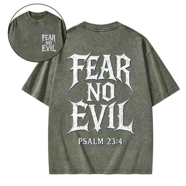 Fear No Evil Christian Washed T-Shirt
