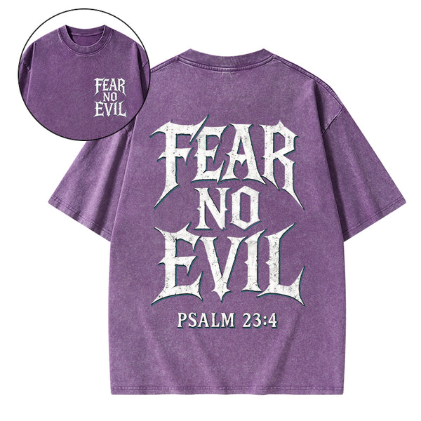 Fear No Evil Christian Washed T-Shirt