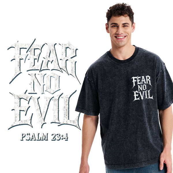 Fear No Evil Christian Washed T-Shirt