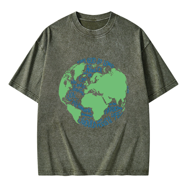 For God So Loved The World Christian Washed T-Shirt