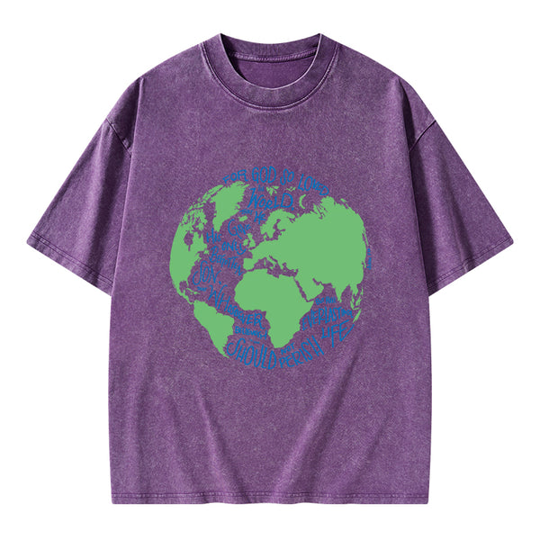 For God So Loved The World Christian Washed T-Shirt
