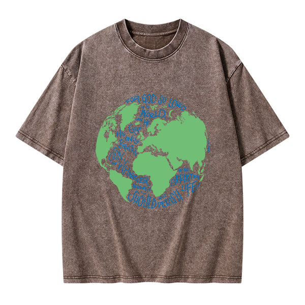 For God So Loved The World Christian Washed T-Shirt