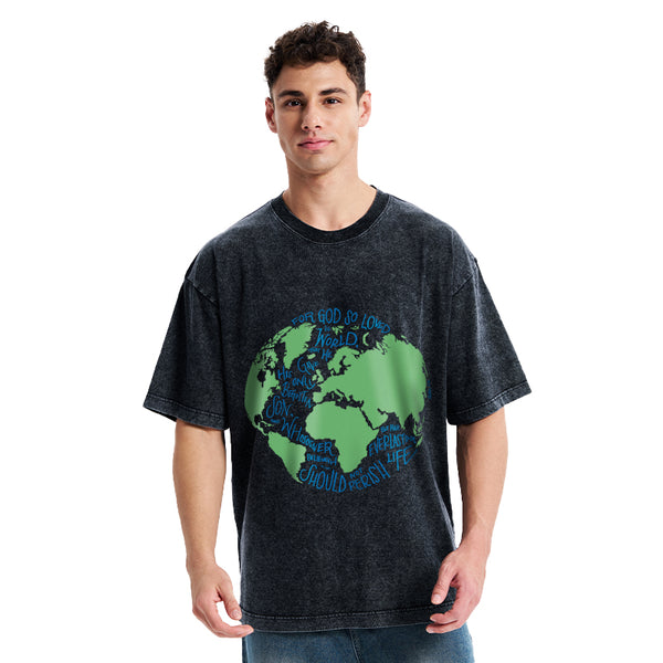 For God So Loved The World Christian Washed T-Shirt