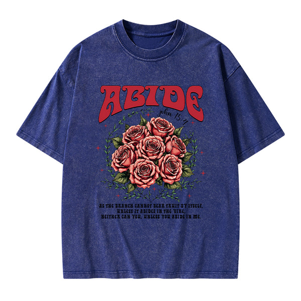 Abide In Me And I In You Chrisitian Washed T-Shirt