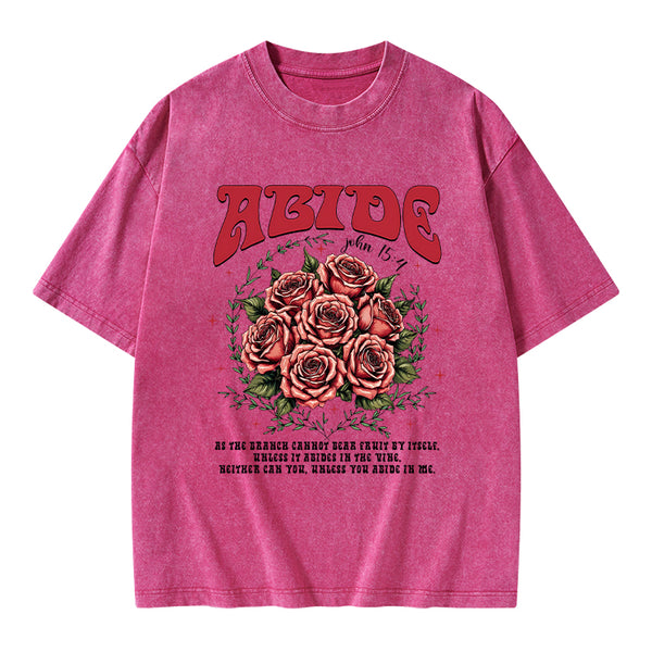 Abide In Me And I In You Chrisitian Washed T-Shirt