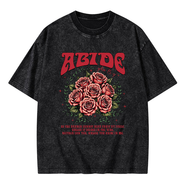 Abide In Me And I In You Chrisitian Washed T-Shirt