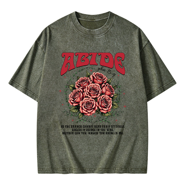 Abide In Me And I In You Chrisitian Washed T-Shirt