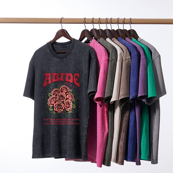 Abide In Me And I In You Chrisitian Washed T-Shirt