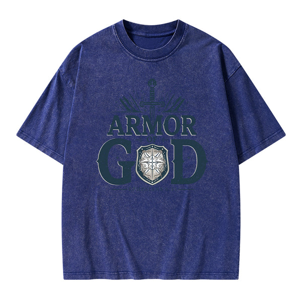 Armor Of God Christian Washed T-Shirt