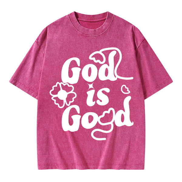 God Is Good Cute Christian Washed T-Shirt