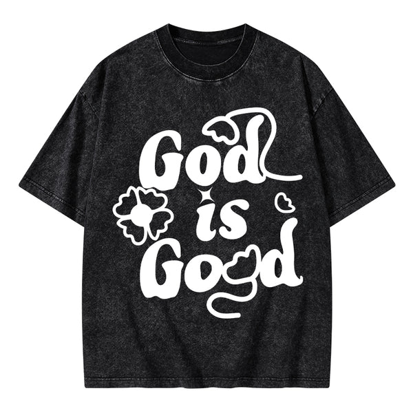God Is Good Cute Christian Washed T-Shirt