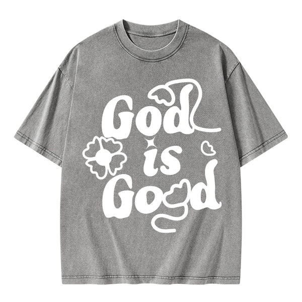 God Is Good Cute Christian Washed T-Shirt