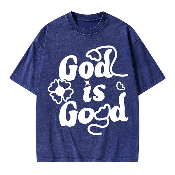 God Is Good Cute Christian Washed T-Shirt