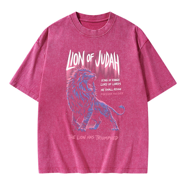 Lion Of Judah Christian Washed T-Shirt
