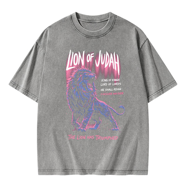 Lion Of Judah Christian Washed T-Shirt