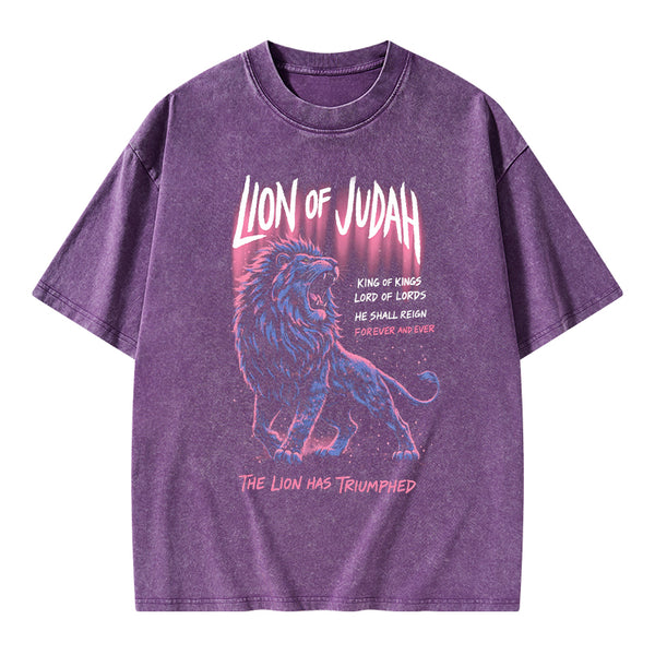 Lion Of Judah Christian Washed T-Shirt