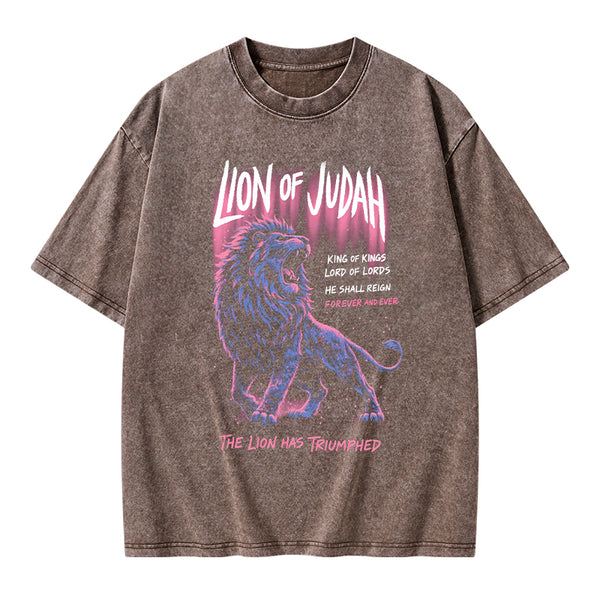 Lion Of Judah Christian Washed T-Shirt