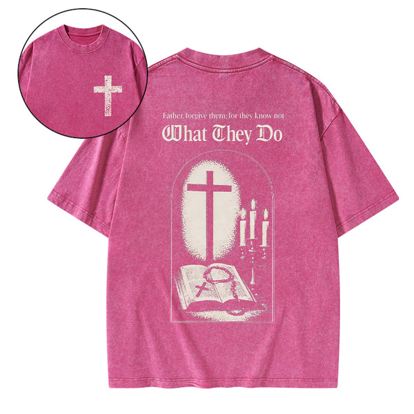 Father Forgiven Them Christian Washed T-Shirt