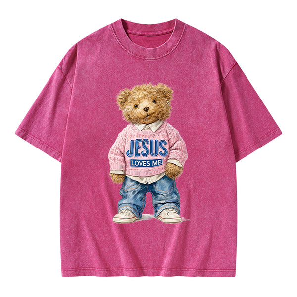 Jesus Loves Me Christian Washed T-Shirt