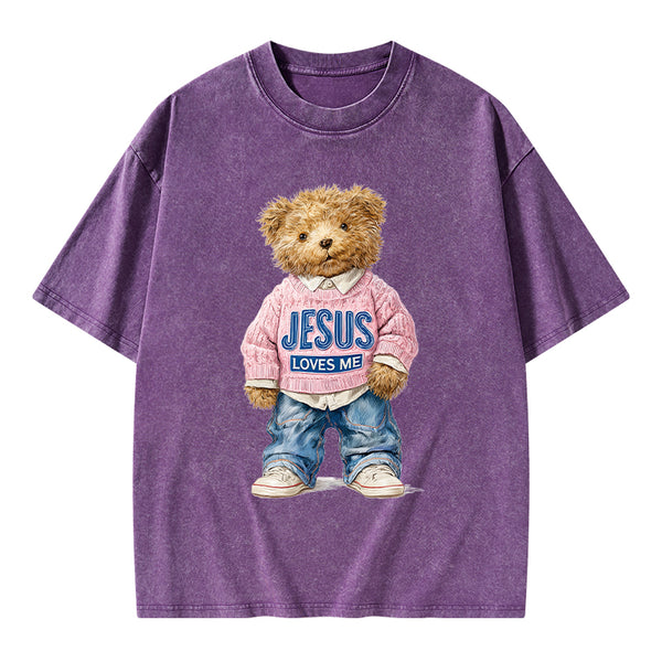 Jesus Loves Me Christian Washed T-Shirt