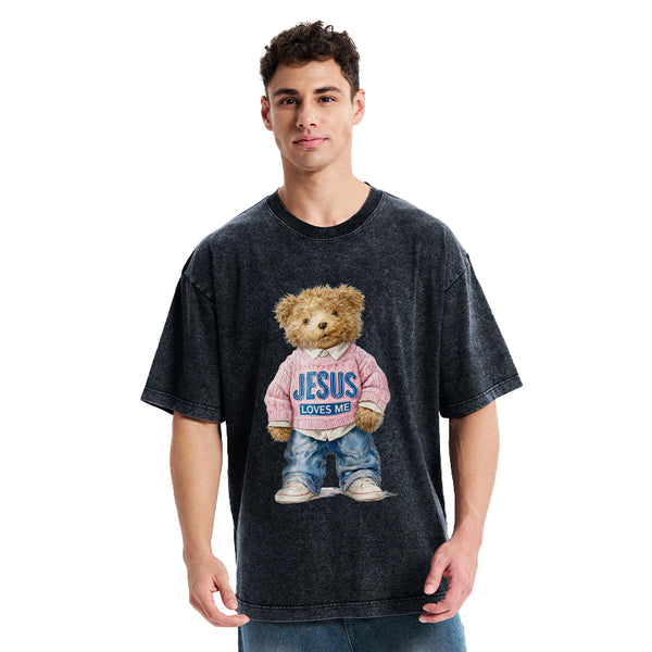 Jesus Loves Me Christian Washed T-Shirt