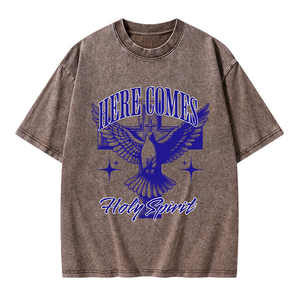 Here Comes  Christian Washed T-Shirt