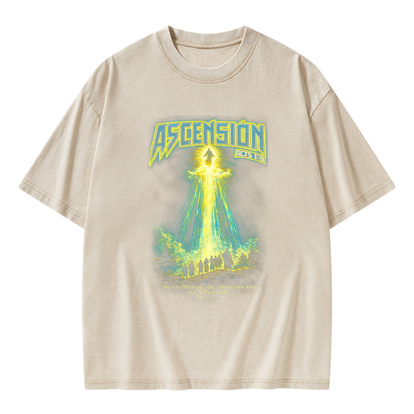 He Was Lifed Up Christian Washed T-Shirt