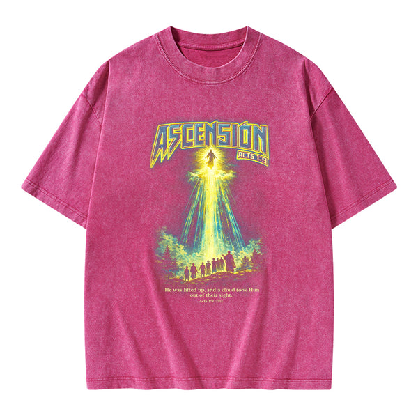 He Was Lifed Up Christian Washed T-Shirt