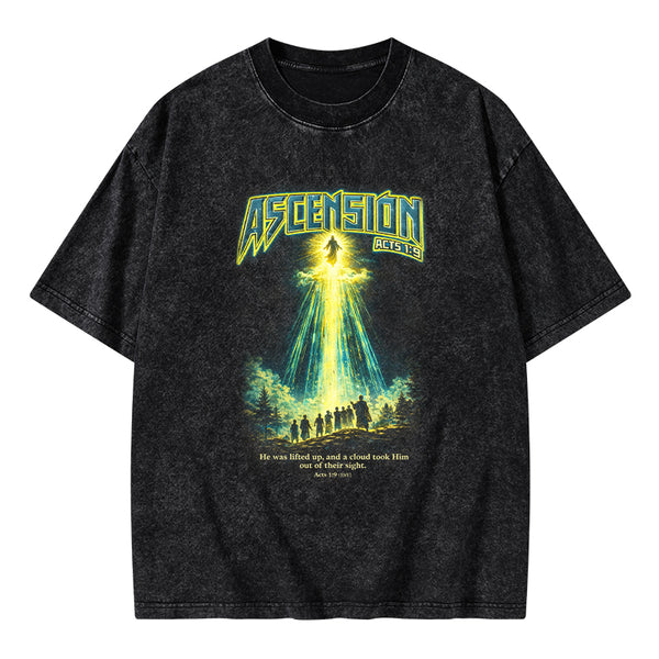 He Was Lifed Up Christian Washed T-Shirt