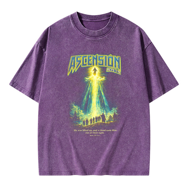 He Was Lifed Up Christian Washed T-Shirt