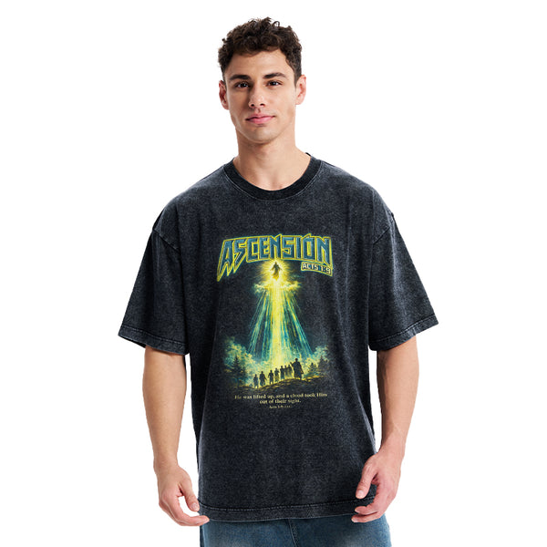 He Was Lifed Up Christian Washed T-Shirt