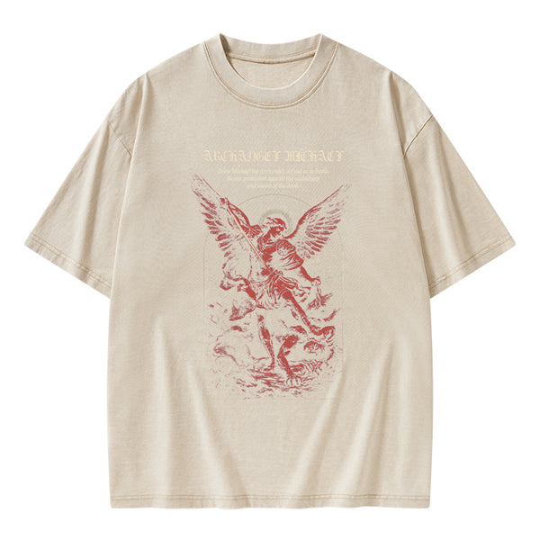 Archangel Michael Christian Washed T-Shirt