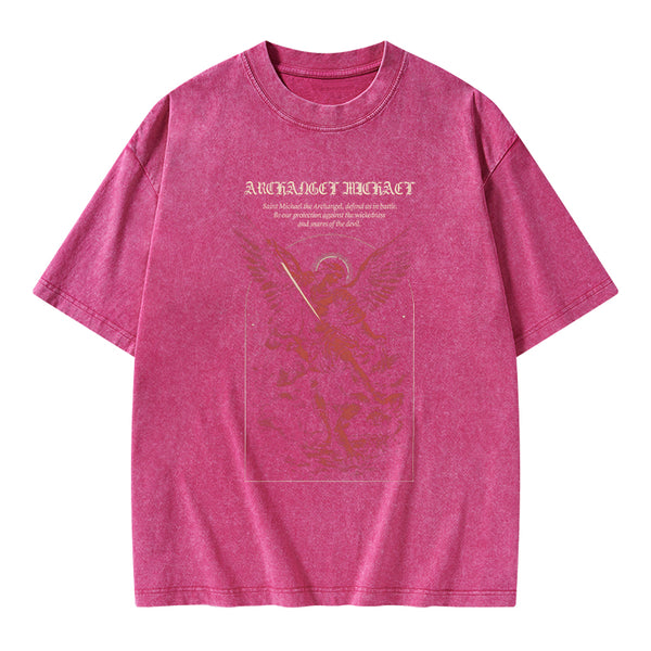 Archangel Michael Christian Washed T-Shirt
