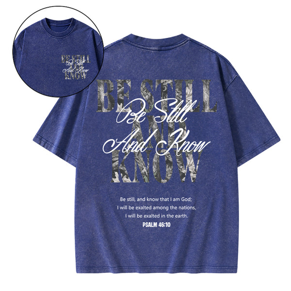 Be Still And Know Christian Washed T-Shirt