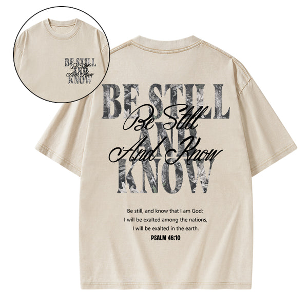 Be Still And Know Christian Washed T-Shirt