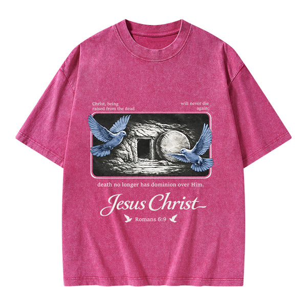 Christ Being Raised From The Dead Christian Washed T-Shirt