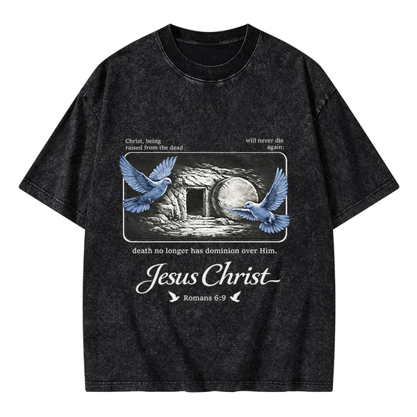 Christ Being Raised From The Dead Christian Washed T-Shirt
